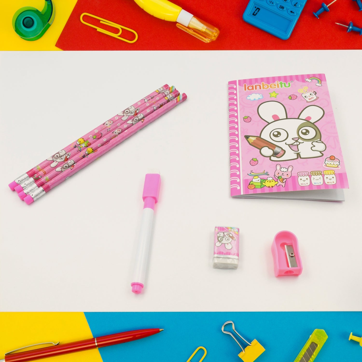 4299 Stationery Kit for Kids - Stationery Set, Includes Wooden Pencil, Sharpener, Pencil and Eraser Set, Small Diary School Supply Set, Birthday Return Gift for Kids, Boys, Girls (8 pc Set) 4299 Stationery Kit for Kids - Stationery Set, Includes Wooden Pencil, Sharpener, Pencil and Eraser Set, Small Diary School Supply Set, Birthday Return Gift for Kids, Boys, Girls (8 pc Set)